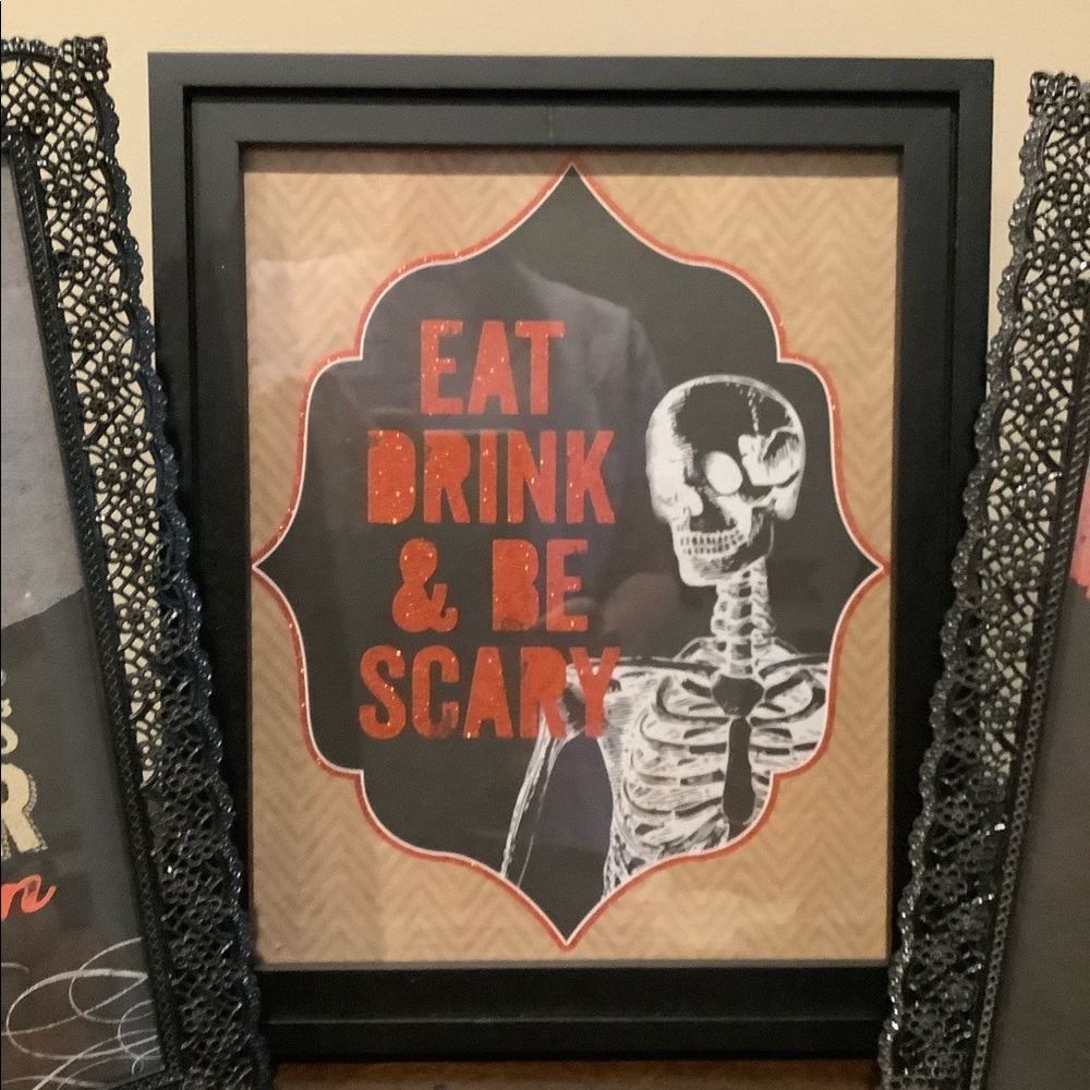 Large Framed Halloween Artwork Decor 💀